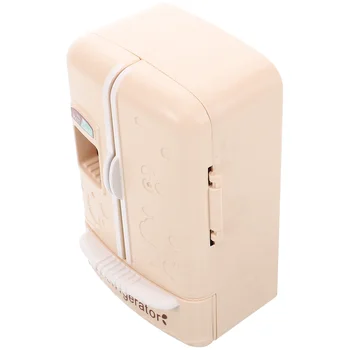 ตู้เย็นสองประตูสำหรับเด็กสิ่งเล็กๆในห้องครัวเฟอร์นิเจอร์ในบ้านขนาดเล็กบ้านตุ๊กตา ABS