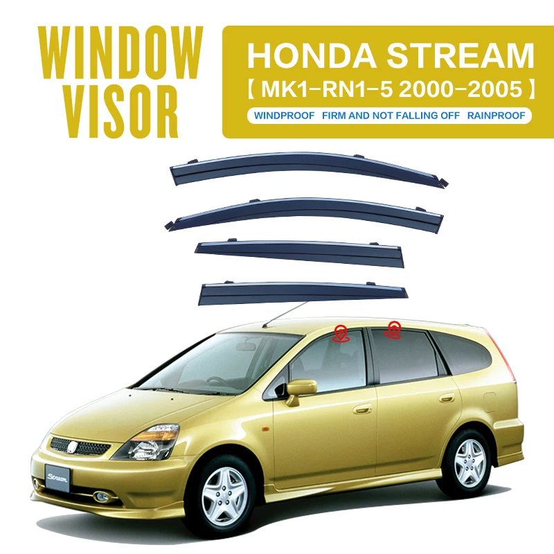 

Для HONDA STREAM RN1-5 2000-2005 пластиковый козырек для окна вентиляционные оттенки Защита от солнца дождя для HONDA STREAM RN1-5 2000-2005