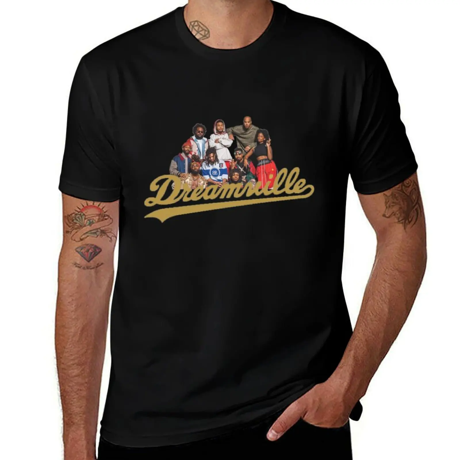 

J Cole Dreamville Family T-Shirt cotton t shirt man mens graphic t shirts t shirt for man 100 percent cotton T-Shirt