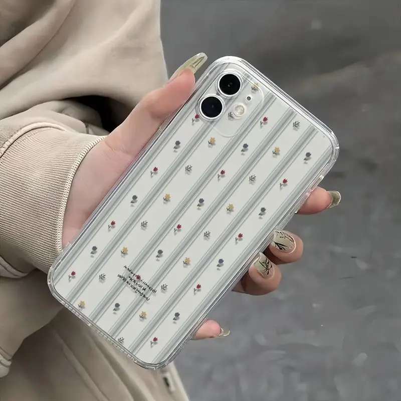 New Vertical Stripe Small Flowers Phone Case For Samsung S24 S23 Ultra Plus A55 A54 A15 A14 A25 A35 A52 A53 5G S22 S21FE Cover