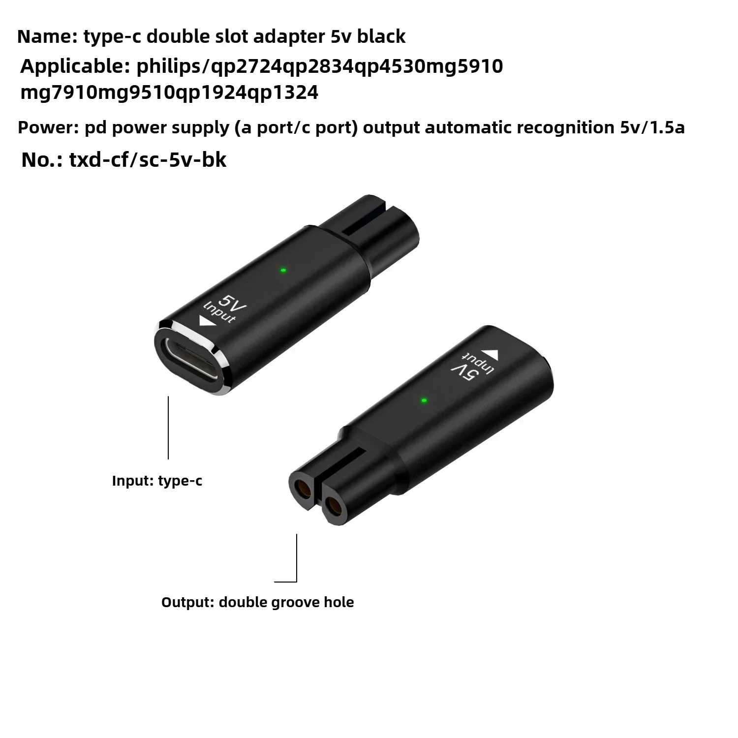 Pop 5V Type-C Shaver Adapter Charger Converter For Philips OneBlade QP2724 QP2834 QP1424 QP1924 QP4631 Beard Trimmer