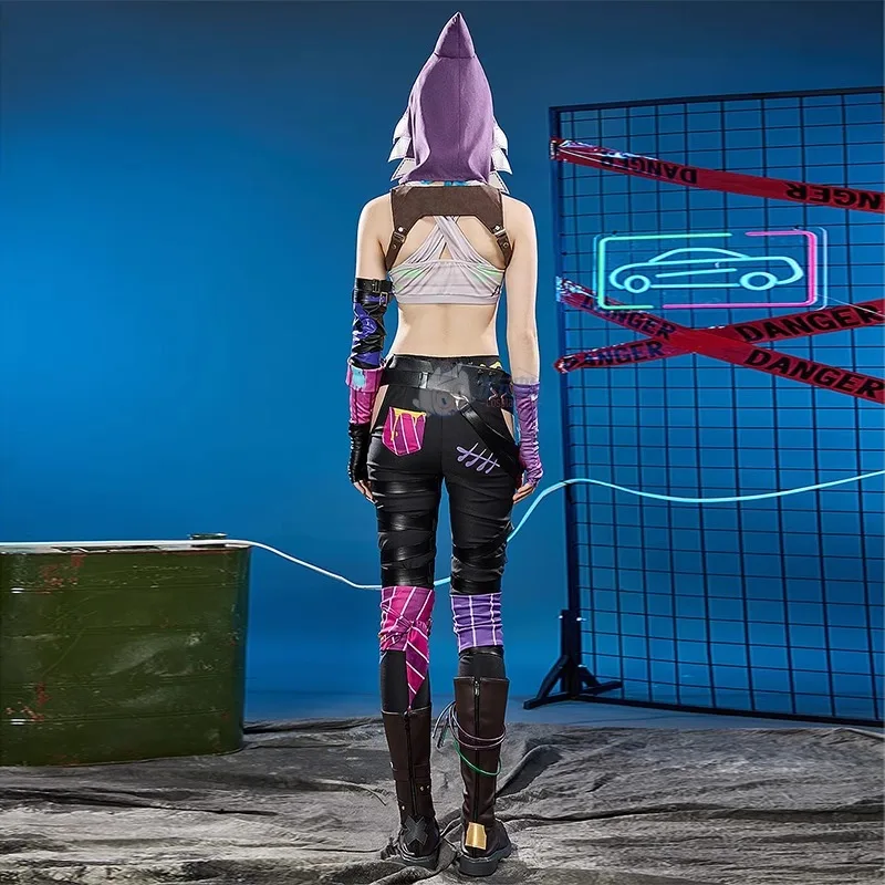 2026 Crit Prodigy Jinx تأثيري الجلد الزي شعر مستعار الدعامة المرأة كرنفال زي لعبة LOL غامض 2 فضفاض مدفع Jinx تأثيري حلي #4