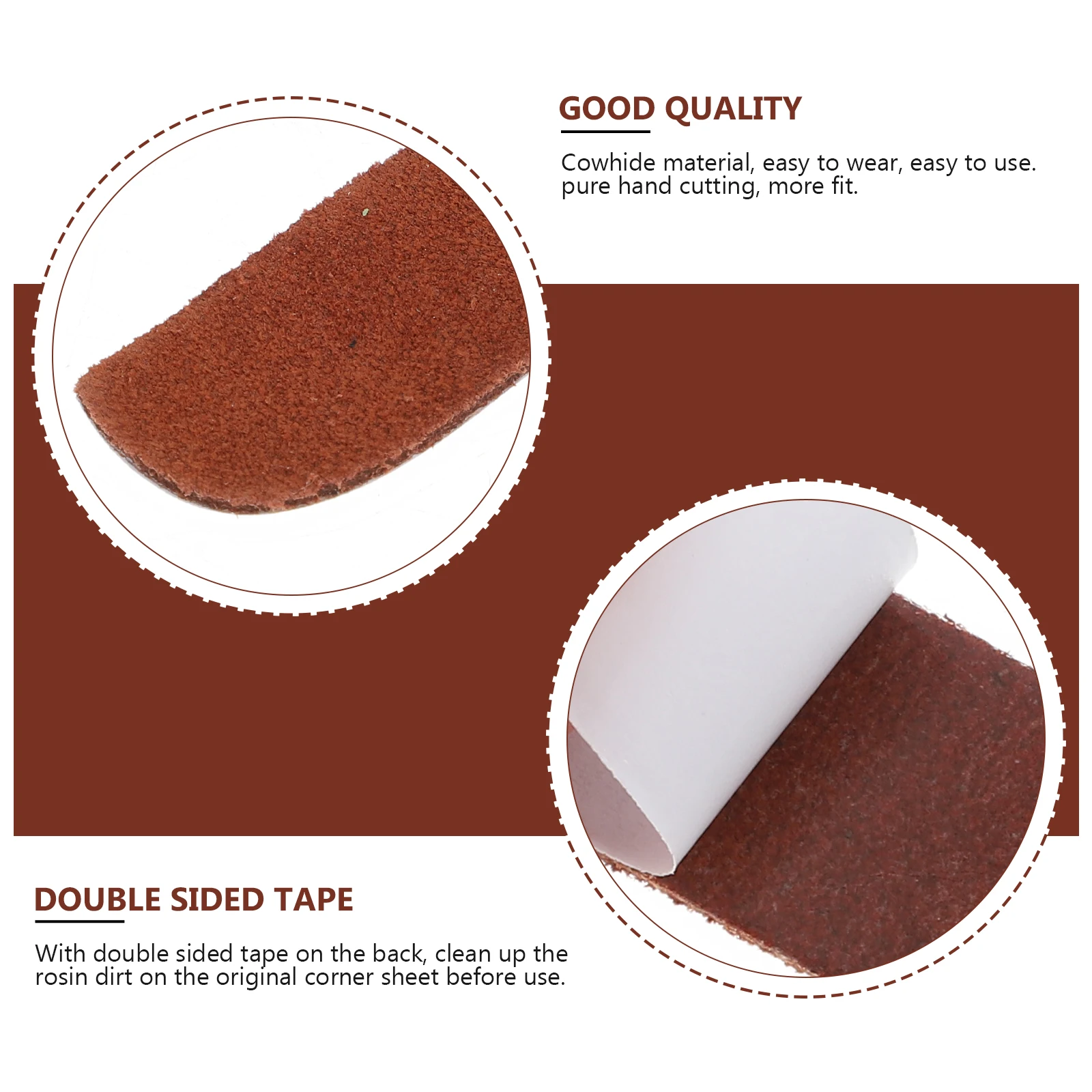 

6 Pcs Erhu Corner Slices Proof Safety Protectors Wear- Resistant Cattlehide Pads Piece