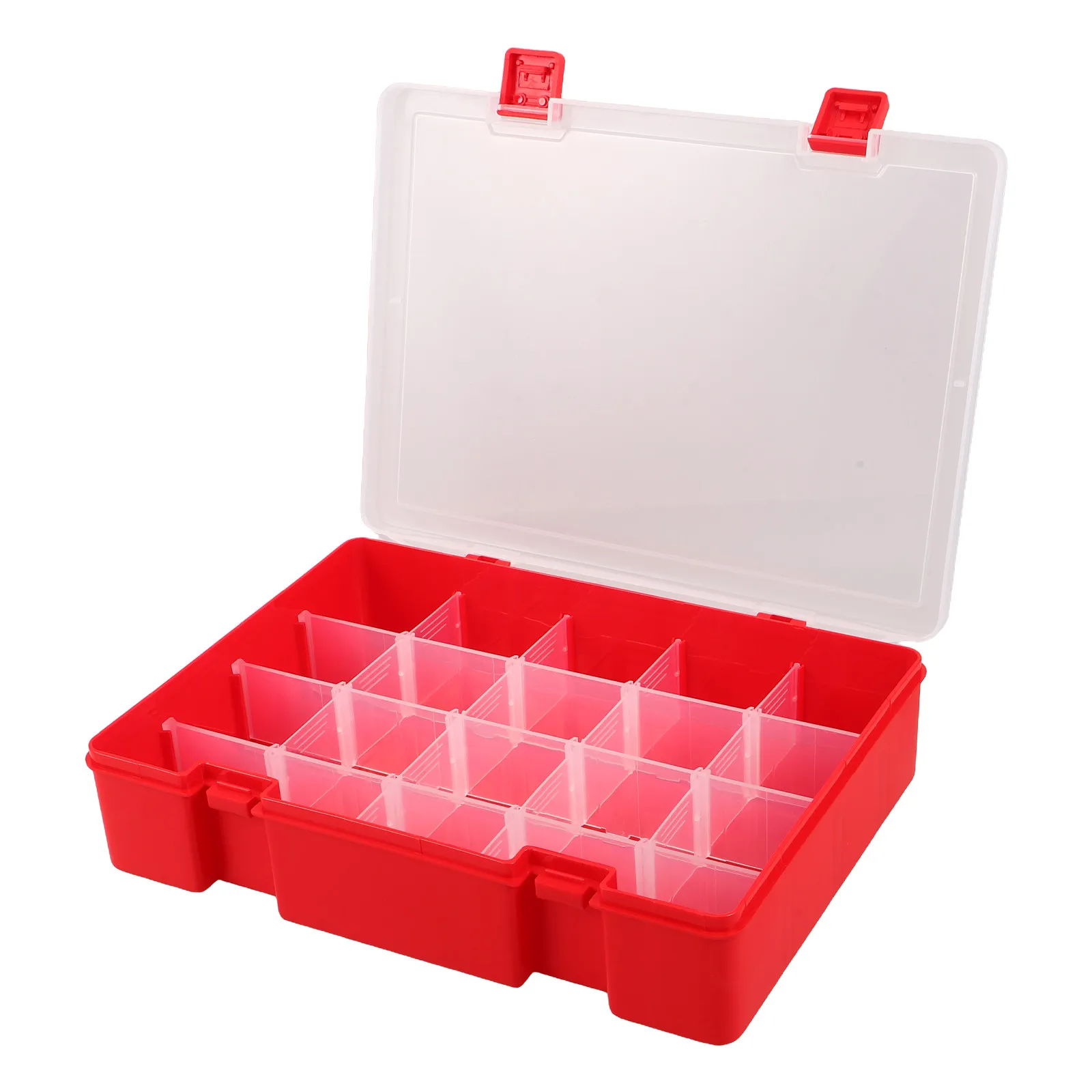Portable Small Parts Organizer Box Multi-Compartment Storage Container with Snap-Lock Lid for DIY Craft Hardware Stem Kit