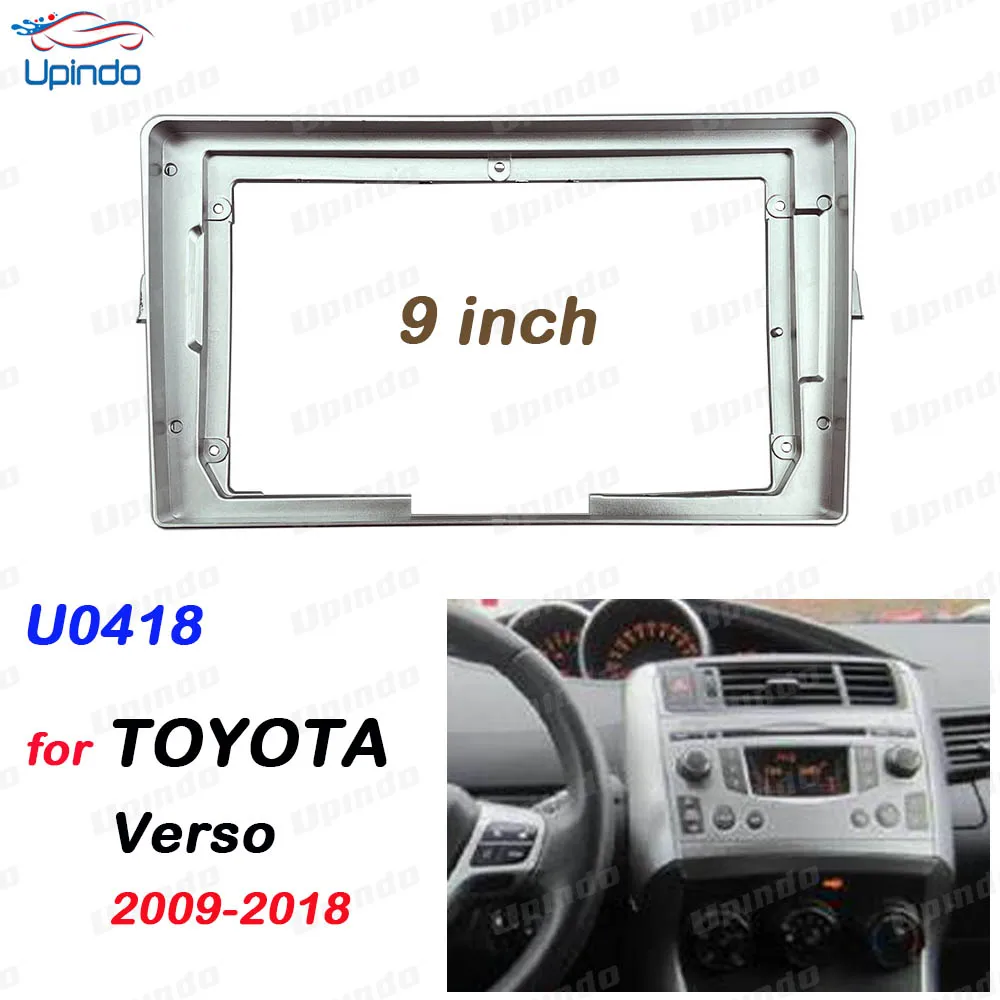 

Premium Car Accessories 2 Din 9 Inch ABS+PC Fascia Panel Frame for Toyota Verso 2009+ | Android 10 Radio & Dash Mount Kit