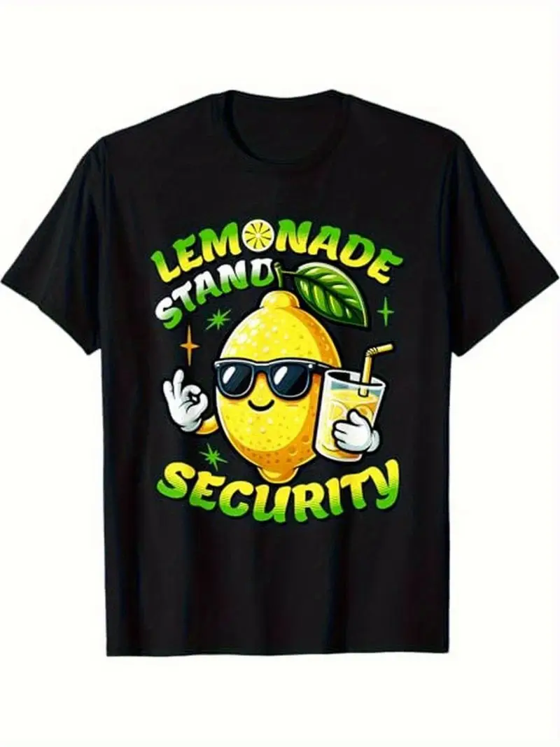 Funny Lemonade Stand Security Boss Graphic Shirt Unisex Short Sleeve Tee, All Season, Birthday Gift, Crew Neck Regular Fit 220G