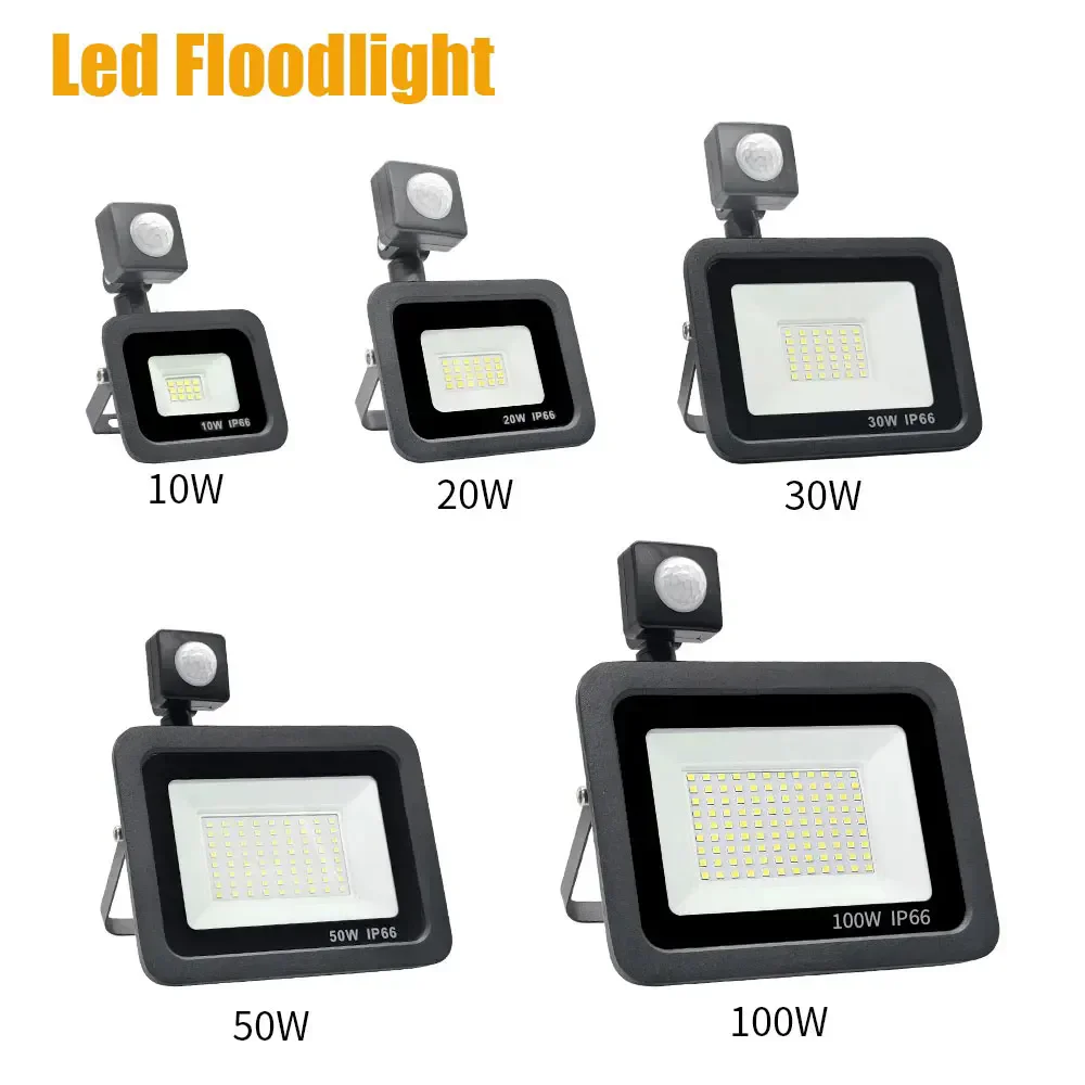 Focus With Motion Sensor Outdoor Led Spotlight Garden Street Wall Lamp 220V Waterproof Ip66 10W 20W 30W 50W 100W Led Flood Light