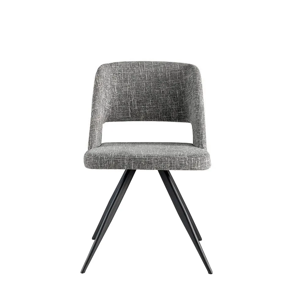 Chair 4010 Angel Cerdá-dining chair upholstered in fabric and leg structure in epoxy steel painted in black color.