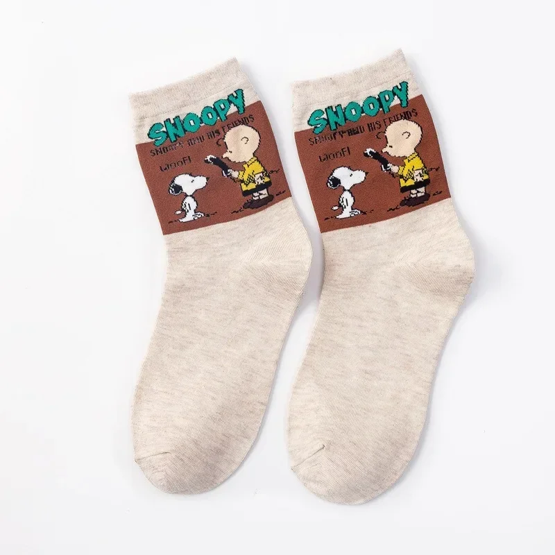 New Snoopy Charlie Brown Knee-highs Socks Kawaii Cute Girls Man Women Comics Stocking Ladies Socks Birthday Gift Many Styles