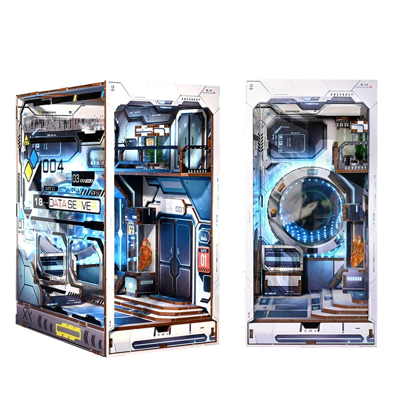 

H-W DIY книжный уголок, набор, 3D деревянная головоломка в космосе, подставка для книг для декора книжной полки, наборы моделей для взрослых