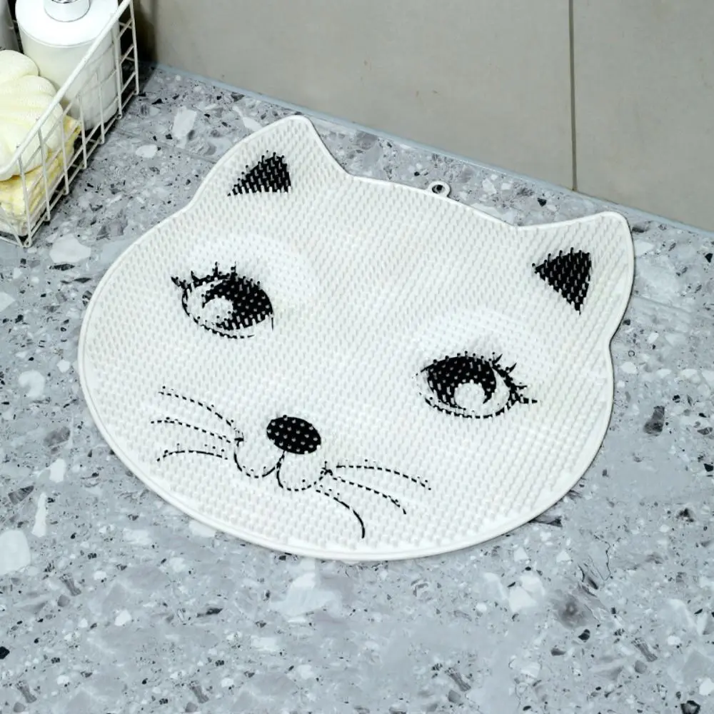 

Cat Shaped Bathroom Non Slip Pad Cartoon Soft Shower Foot Scrubber Mat Anti Slip with Suction Cups Massage Pad Wall Rubbing Back