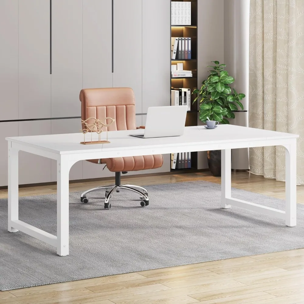 

Modern Computer Desk, 78.7 x 39.4 inch X Large Executive Office Desk Computer Table Study Writing Desk Workstation fo