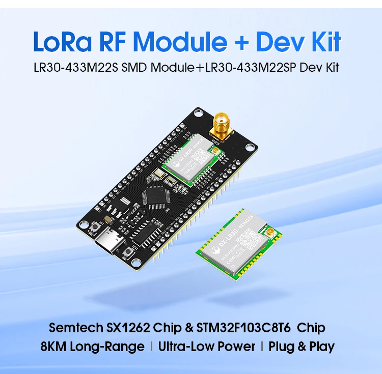 SX1262 LoRa Modul Entwickler SET DX-LR30 430 ~ 470 MHz 868 ~ 915 MHz 22 dBm 8 km Reichweite 5 V UART GPIO ISM Band LoRa RF Modul – Detail 2
