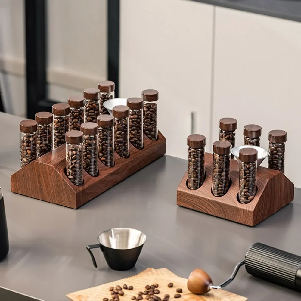 

Coffee Bean Storage Container Display Rack Glass Tube Bottle with Moisture Proof Lid Barista Coffee Bean Storage Tool Coffeeware