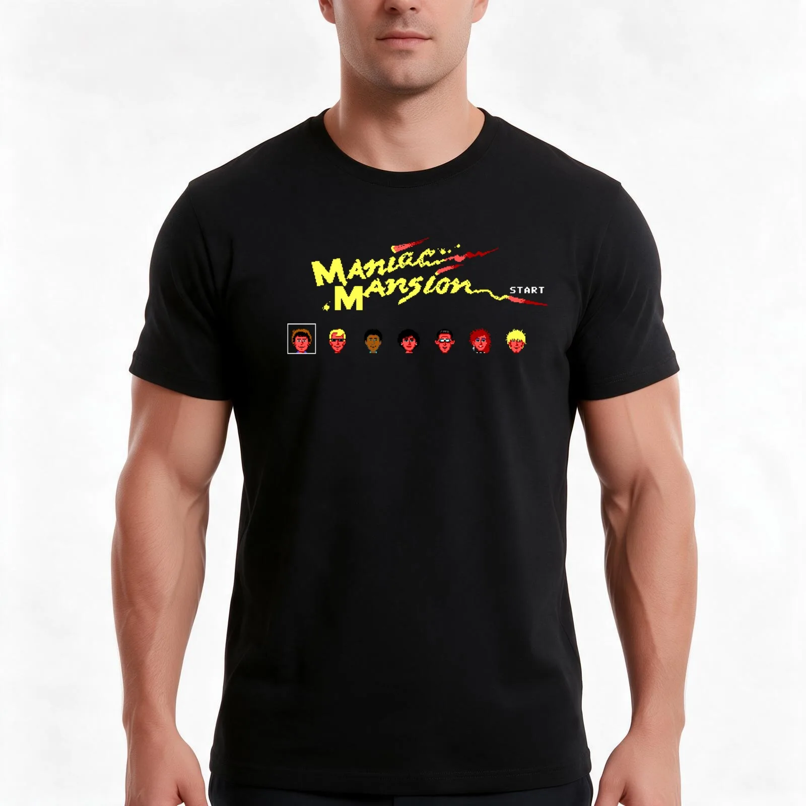 Maniac Mansion T-Shirt Summer Casual Cotton Tee Oversized Streetwear Tops Vintage Graphic Print Loose Fit Short Sleeve