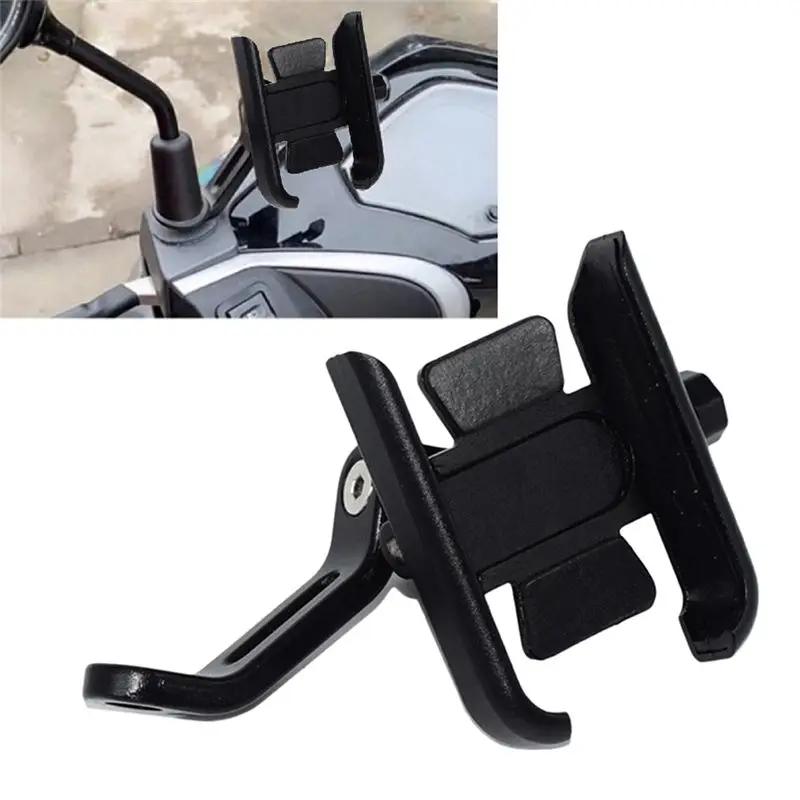 Firmly CNC Mirror Mount Mobile Phone GPS Bracket Motorcycle Phone Holder For HONDA PCX 125 PCX 160 PCX 150 Black