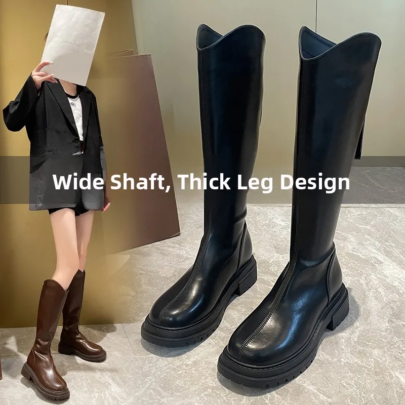 

Высокие эластичные сапоги для похудения, повседневная женская обувь, большие размеры, удобные, универсальные, длинные сапоги-ботфорты