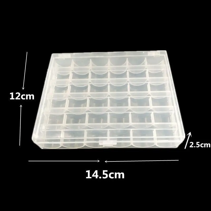 Grids Transparent Plastic Bobbin Storage Box Sewing Thread Bobbin Case For Colorful Plastic Bobbins For Home Sewing Machines 36