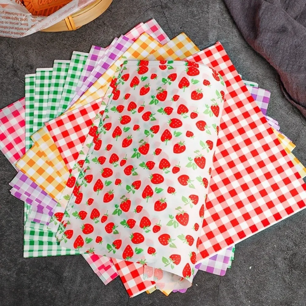 100pcs Multicolor Greaseproof Baking Paper Pre-Cut Sheets Non-Stick Sandwich Paper Disposable Meal Wrapping Paper Party