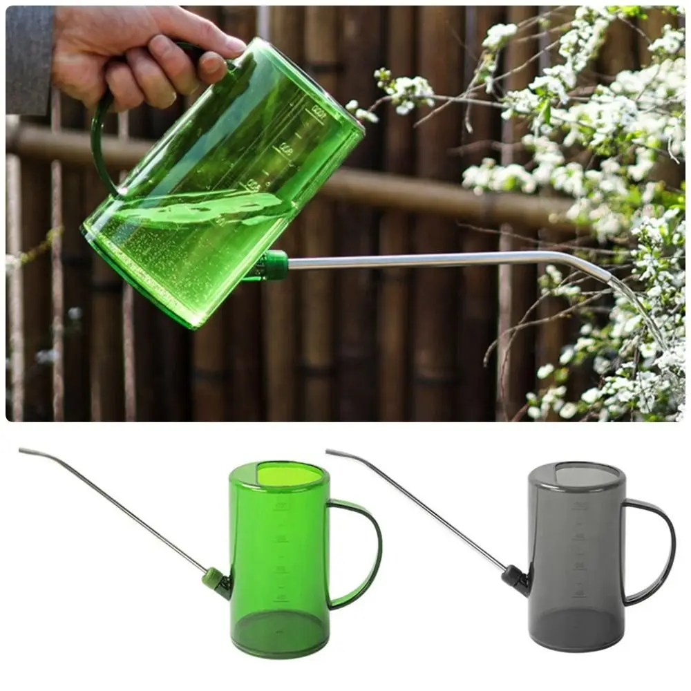 1Pcs Large Capacity Watering Can 1L/1.5L Removable Long Spout Watering Kettle Long Mouth Measurable Gardening Watering Bottle