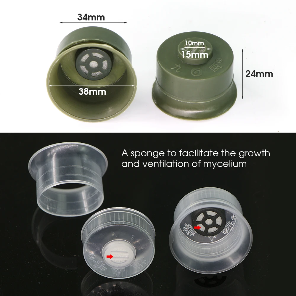 Mushroom Grow Bag Lock Loop for Cultivating Edible Fungus Sealable Filter Cover Double Sleeve Seal Ring Cap Garden Accessories