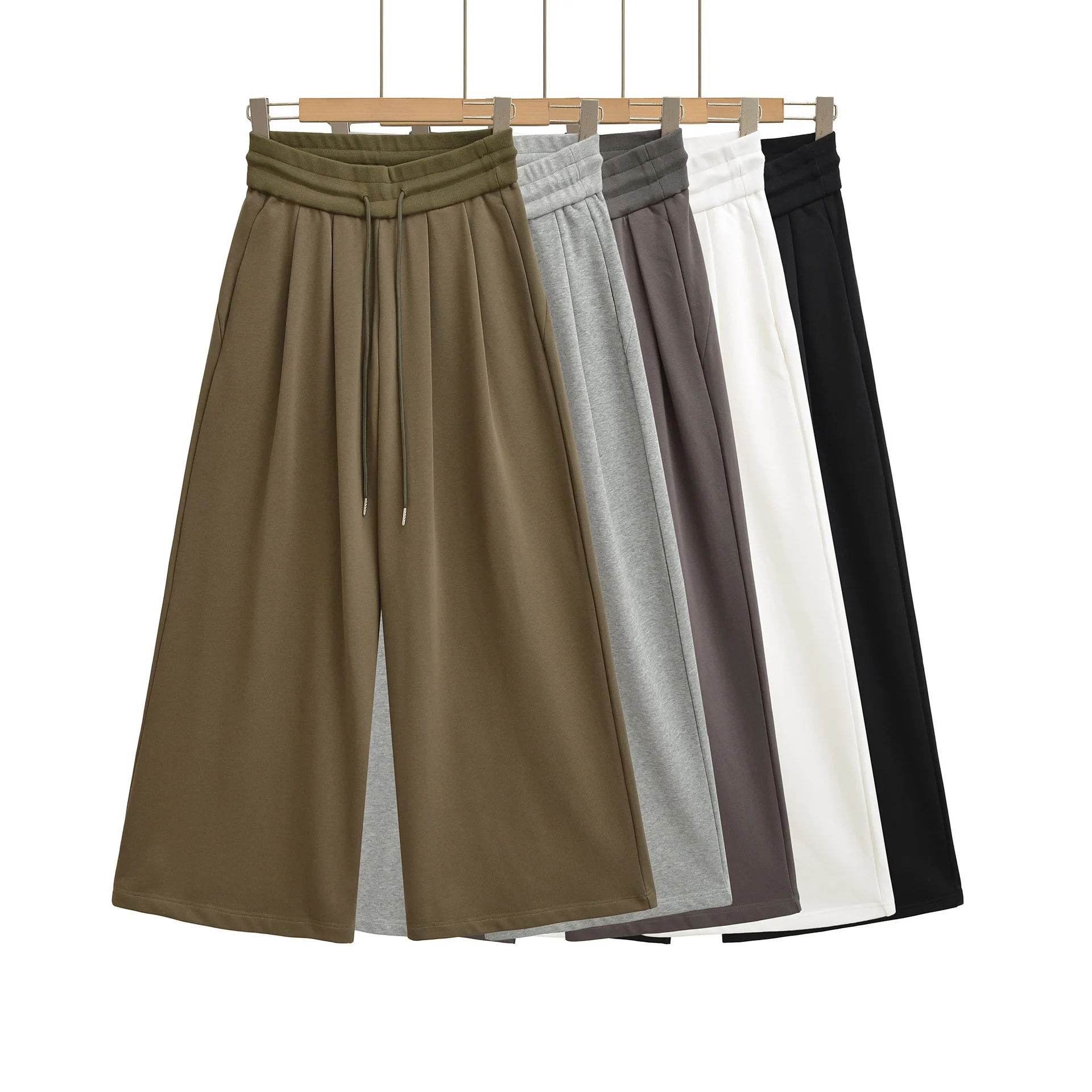 Herbst Stil Breite Taille Kordelzug Breite Bein Hosen Für Frauen Faul Vielseitig Abnehmen Gerade Bein Casual Hosen Bodenlangen HDQ6