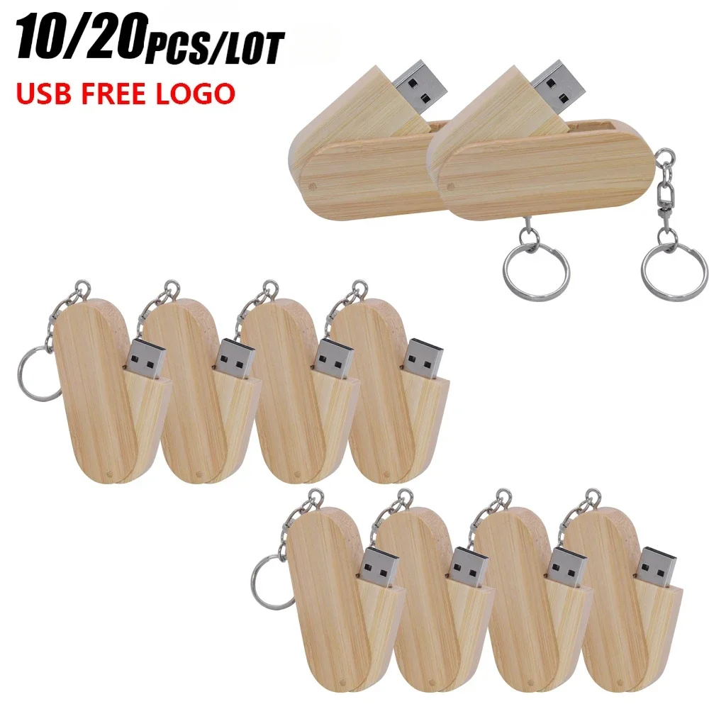 10/20 PCS Wooden usb 2.0 flash drive pendrive 4GB 8GB 16GB 32GB 64gb 128GB memory stick gift With Key Chain Free custom logo