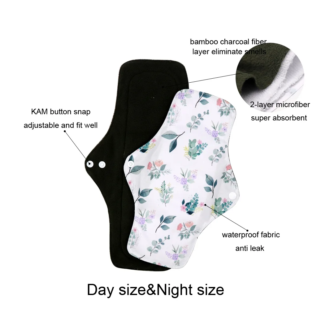 2 قطعة القماش الصحي للجنسين قابلة لإعادة الاستخدام سلس البول الحيض وسادة-مقاوم للماء ماصة تنفس القماش المناديل للاستخدام اليومي/طوال الليل #2