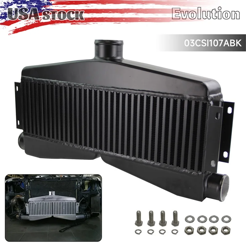 

Universal Twin Turbo Intercooler Bar & Plate Custom (2 In / 1 Out) 400-800HP Black