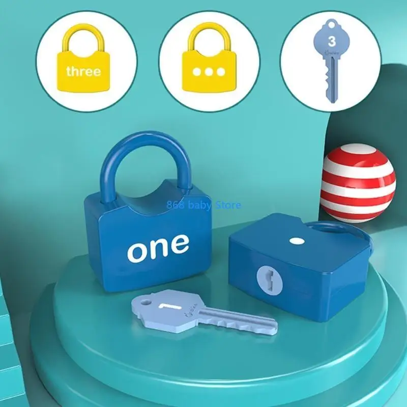 

29EE 1Set Developmental Baby Toy Numeric Locks for Baby Toddlers Plastic Unlocking Toy Educational Locks Preschool