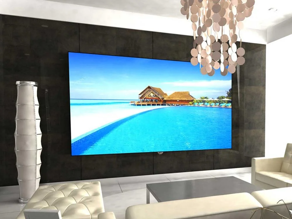 شاشة عرض ماسية سوداء 120 بوصة Alr الضوء المحيط رفض شاشات الإسقاط بدون إطار مثالية للإسقاط النهاري