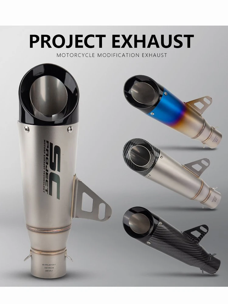 51-350mm fMotorcycle Modified Exhaust Pipe for Yamaha Loncin Honda Suzuki Benelli Lifan KTM Decorative 125-800cc Muffler Outlet