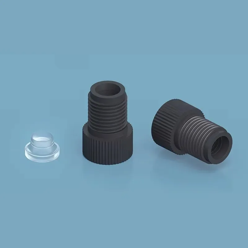 Durable and tool-free Peek large bore non-blue fittings - two-piece set with straight thread to match large tube size