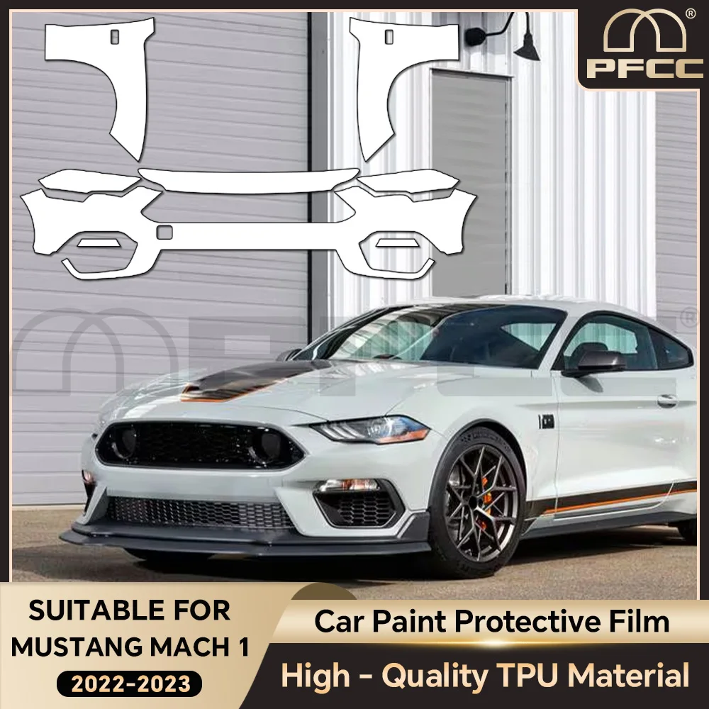 9MIL For Ford Mustang Mach 1 2022 2023 TPU Paint Protection Film Pre-cut PPF Bra Car Body Clear Kit Anti-Scratch Resistant