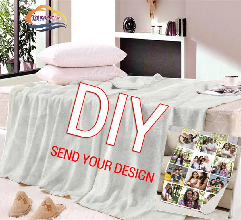 DIY Pictures Custom blanket Fashion Flannel Blanket children Christmas gift and Birthday   Warm soft sofa bed