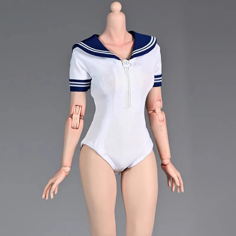 

1/6 Female Soldier Clothing Accessories Fashion High Fork School Uniform Onesie Model Fit 12'' Action Figure Body In Stock