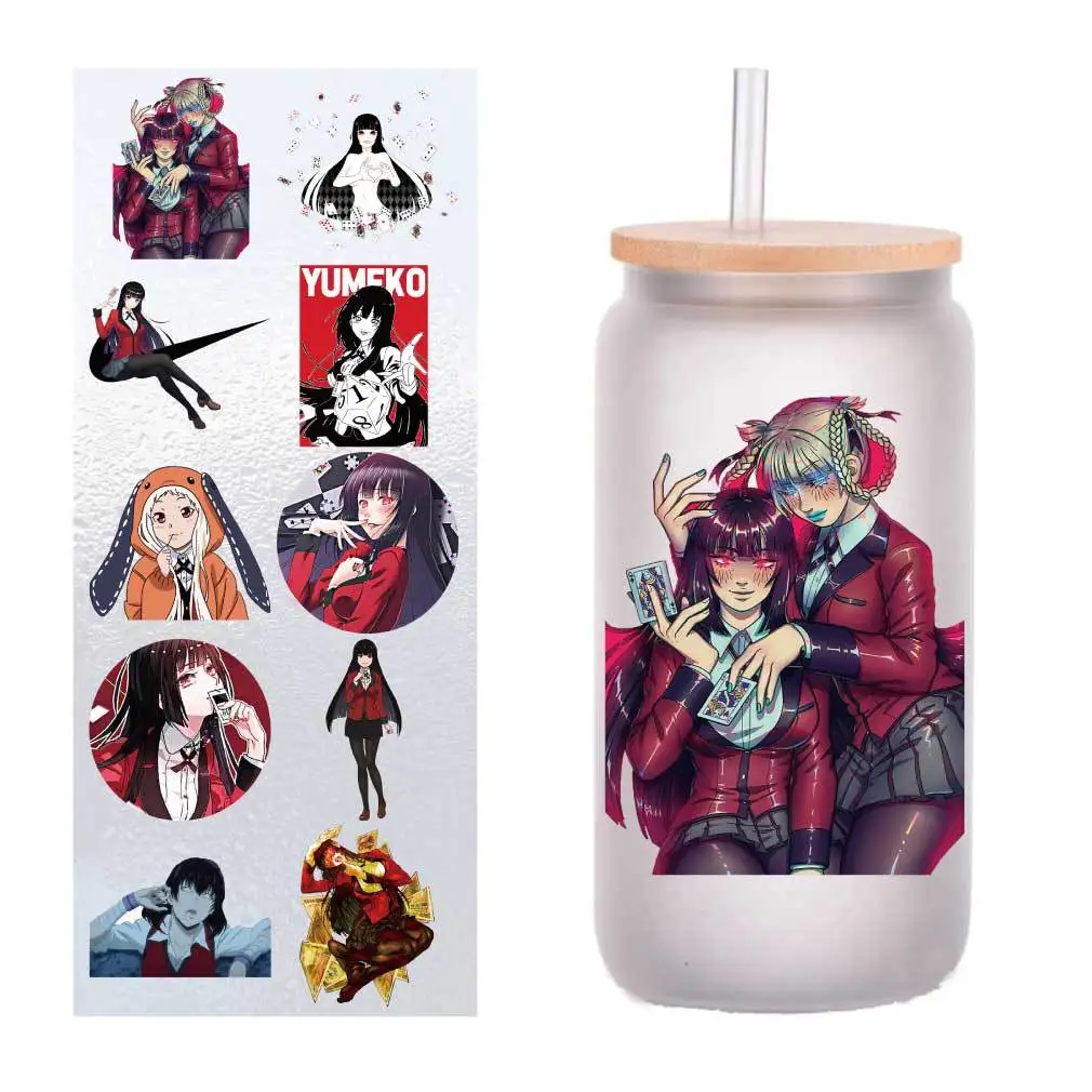 

10 шт./упак. Jabami Yumeko УФ-переносная наклейка Кристаллическая этикетка наклейка на чашку ручки по индивидуальному заказу, четыре дюйма.