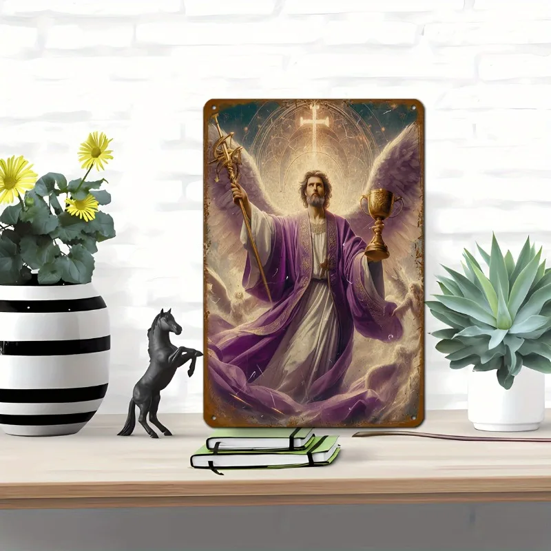 Vintage Jesus Christ Metal Wall Art Sign, Aluminum Religious Poster for Home, Office, Yard Decor, Perfect Christian Holiday Gift #2