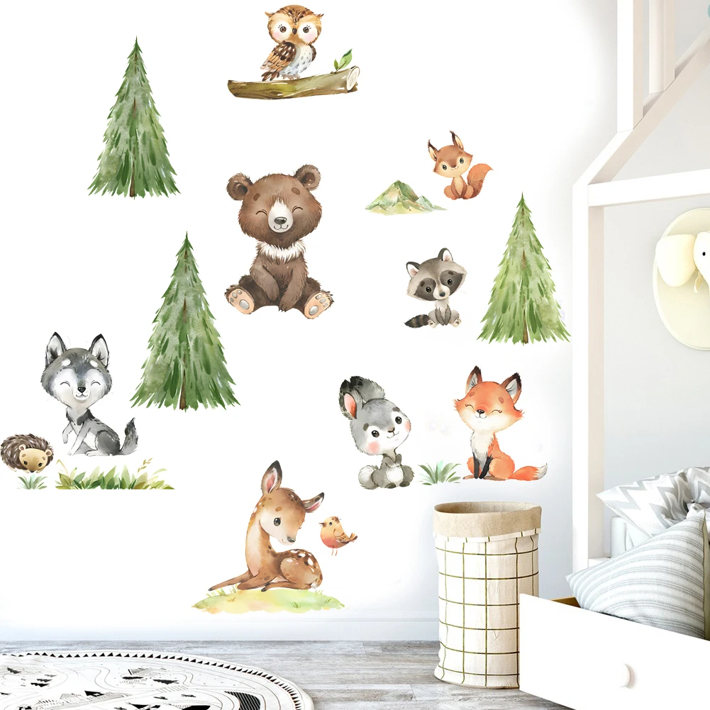 Cartoon Animal Racing wall stickers for kids rooms children bedroom decals 3d vivid poster Decor murals Beby Favors