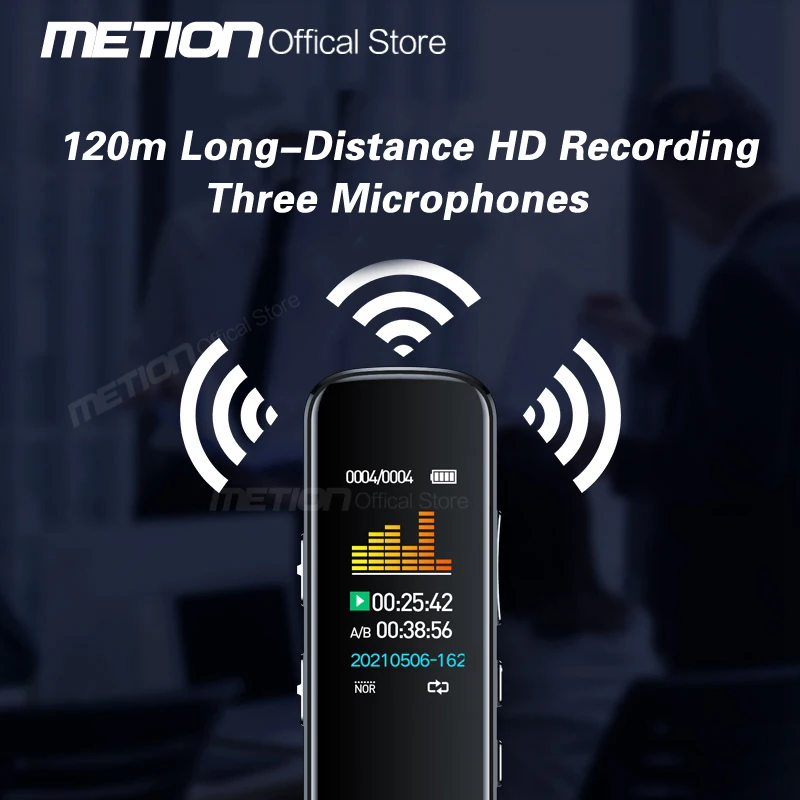 เครื่องบันทึกเสียงดิจิตอล HD,เครื่องบันทึกเสียงแบบพกพาปากกา Isp หน้าจอสีคลิกเดียวบันทึกการประชุมสัมภาษณ์