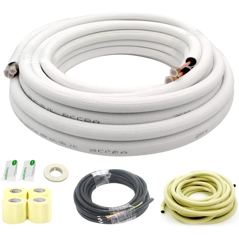 Christmas.33 Ft Mini Split Line Set,Air Conditioning Copper Tubing Pipe Extension,1/4