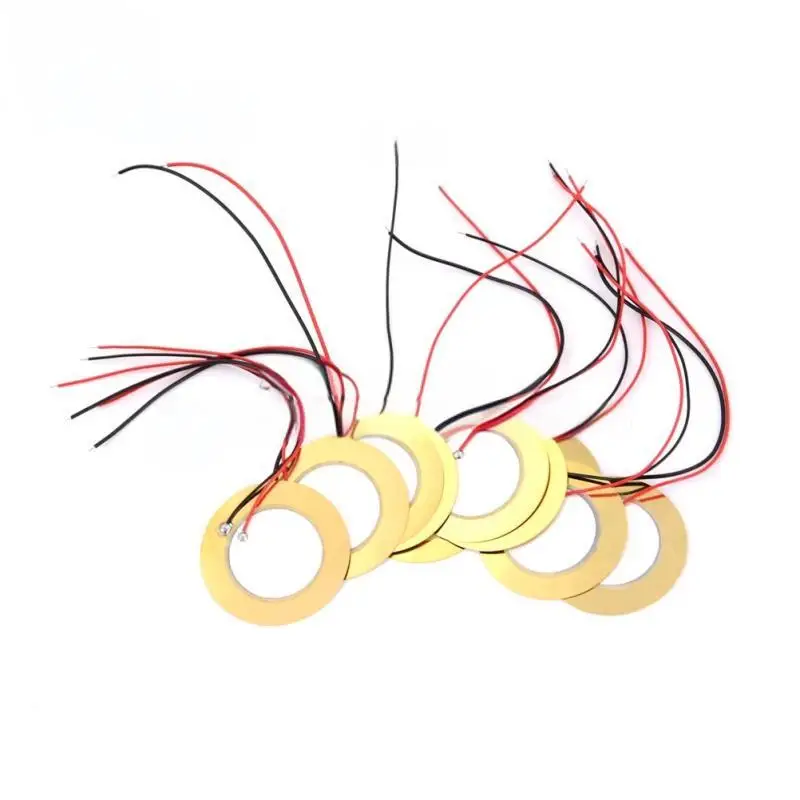 10 قطعة سلك الجرس لوحة نحاسية مع سلك لحام قطر 12/15/27/35/50 مللي متر لوحة سيراميك كهرضغطية طول السلك 60 مللي متر