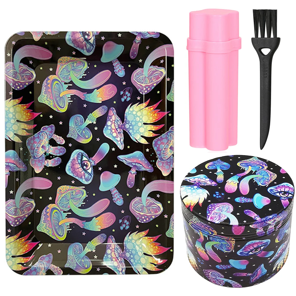 

50 мм дым трава шлифовальный станок флип-верхняя Зажигалка конус диаметром 18x12, 5 см металлический вращающийся поднос пластиковый табачный ящик набор кистей для чистки