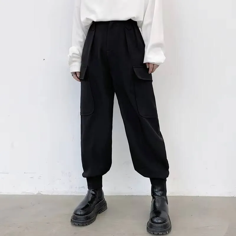 

Брюки весенние, индивидуальные и новые мужские осенние прямые брюки с большими карманами в рабочем стиле, модные повседневные свободные большие брюки