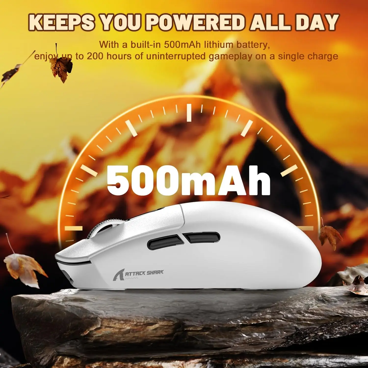 Attack Shark G3 Wireless Gaming Mouse with Tri Mode Wired/2.4Ghz/BT,59g Ultra-Lightweight,25000 DPI,1000 Polling,PixArt PAW3311
