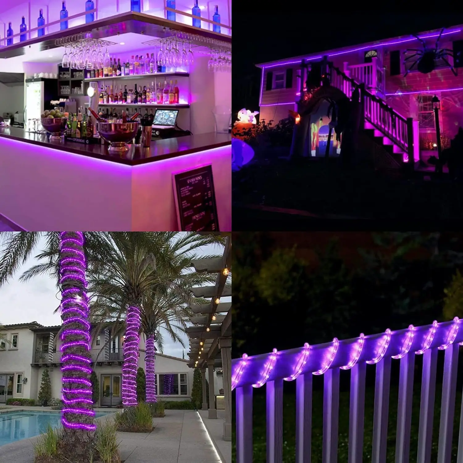 Outdoor String Lights for Eaves, Backyards Garden, Deck, Halloween, Christmas Decoration(Purple)