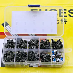 180Pcs 10 Type 6*6 Light Micro Touch Switch Set Push Button Switch Assortment Set DIY 6x6 Keys Tact ON/OFF Mixed pack kit