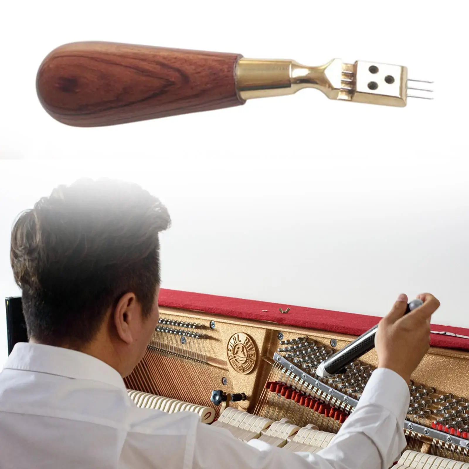 

Piano Hammer Voicing Tool Piano Accessories Portable Sturdy with Wood Handle