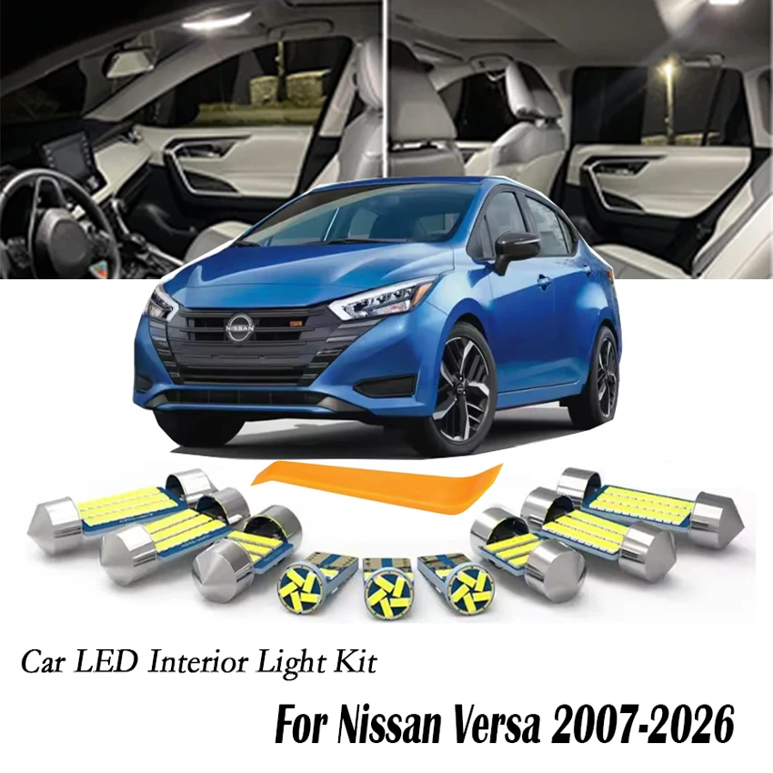 For Nissan Versa 2007-2016 2017 2018 2019 2020 2021 2022 2023 2024 2025 2026 No Error Car LED Bulb Interior Light Door Lamp Kit