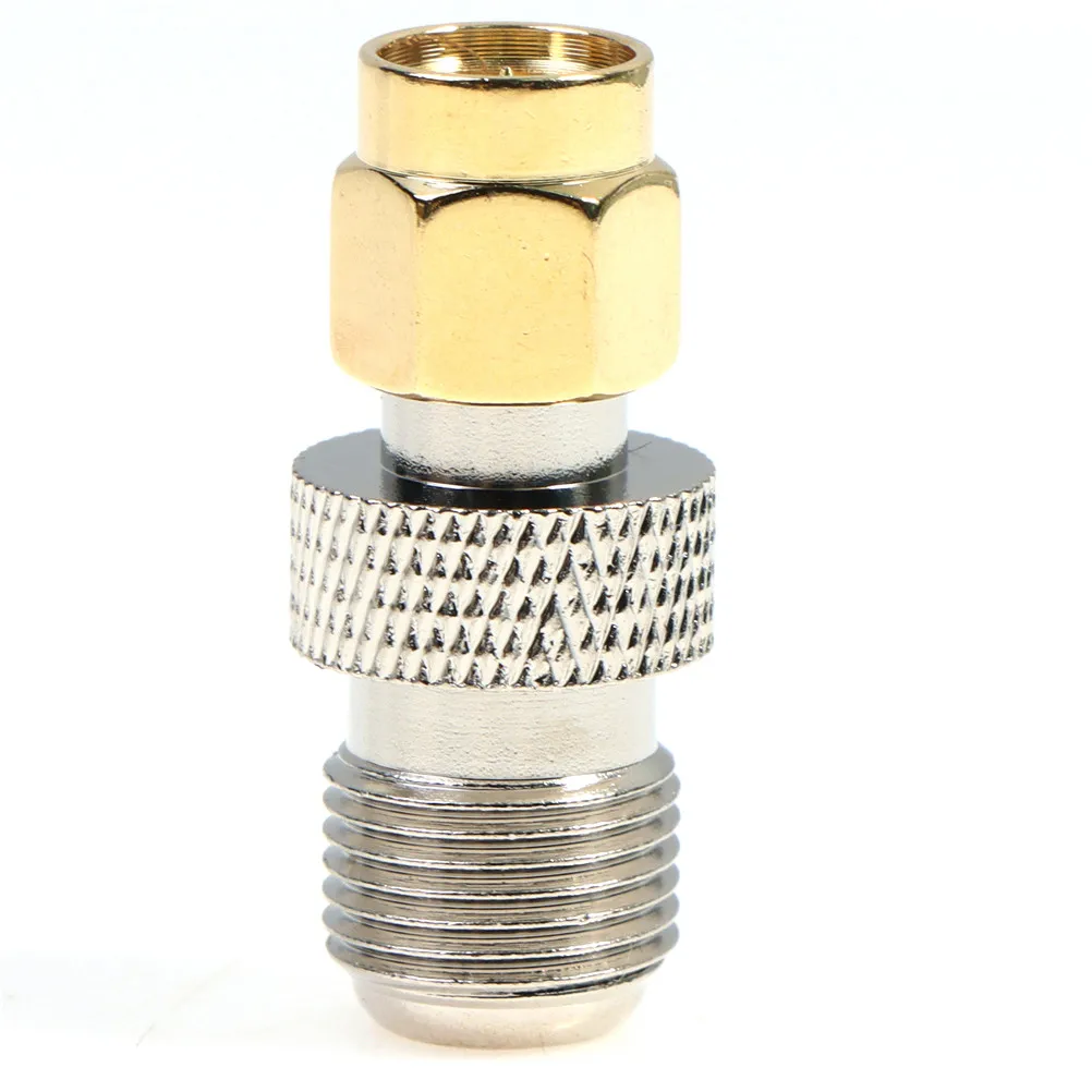 1Pc SMA To F TV Female Male Straight Connector RPSMA To F Quick Plug Adapter Coax Connector Brass Gold Plated High Quality